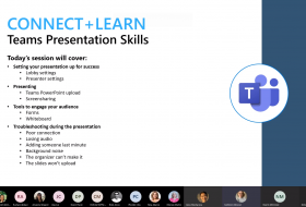 Screenshot of Connect+Learn session on MS Teams.