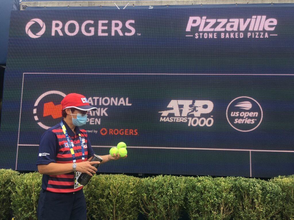 Alison Dias working as an officiant at the National Bank Open 2021