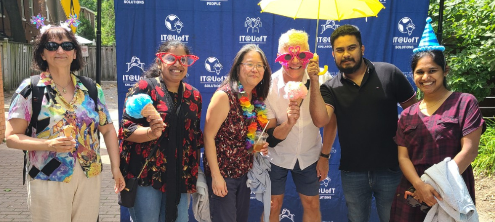 Participants at the summer ice-cream social event.