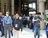 Attendees in the exhibitor hall.