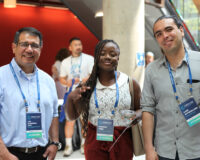 Attendees in the exhibitor hall.