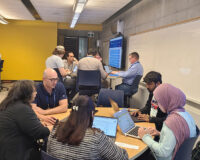 Attendees participating the cyber security capture the flag competition.