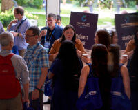 Attendees networking during the Wellness Break.
