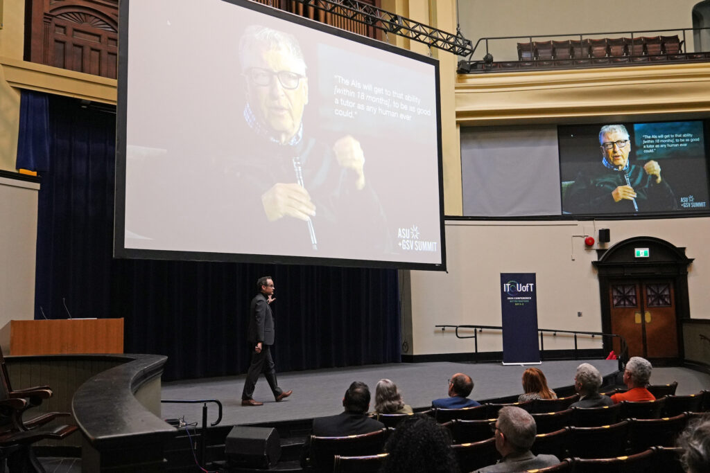 Mark Daley presenting on the Con Hall stage